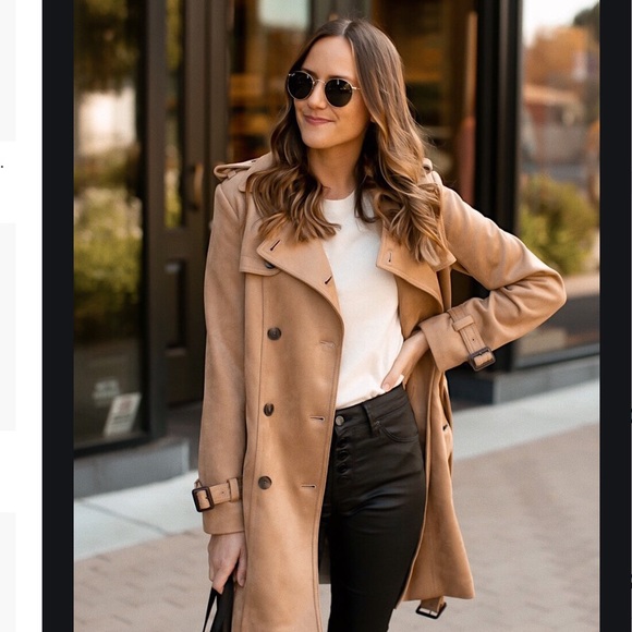 Banana Republic Vegan Suede Trench Coat - Picture 1 of 13